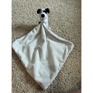 Jellycat London Black Cream Puppy Dog Lovey Security Blanket Toy 13x13.5" Soft